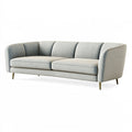 Canapé 3 places 200 cm en tissu gris clair - style contemporain avec pieds métalliques