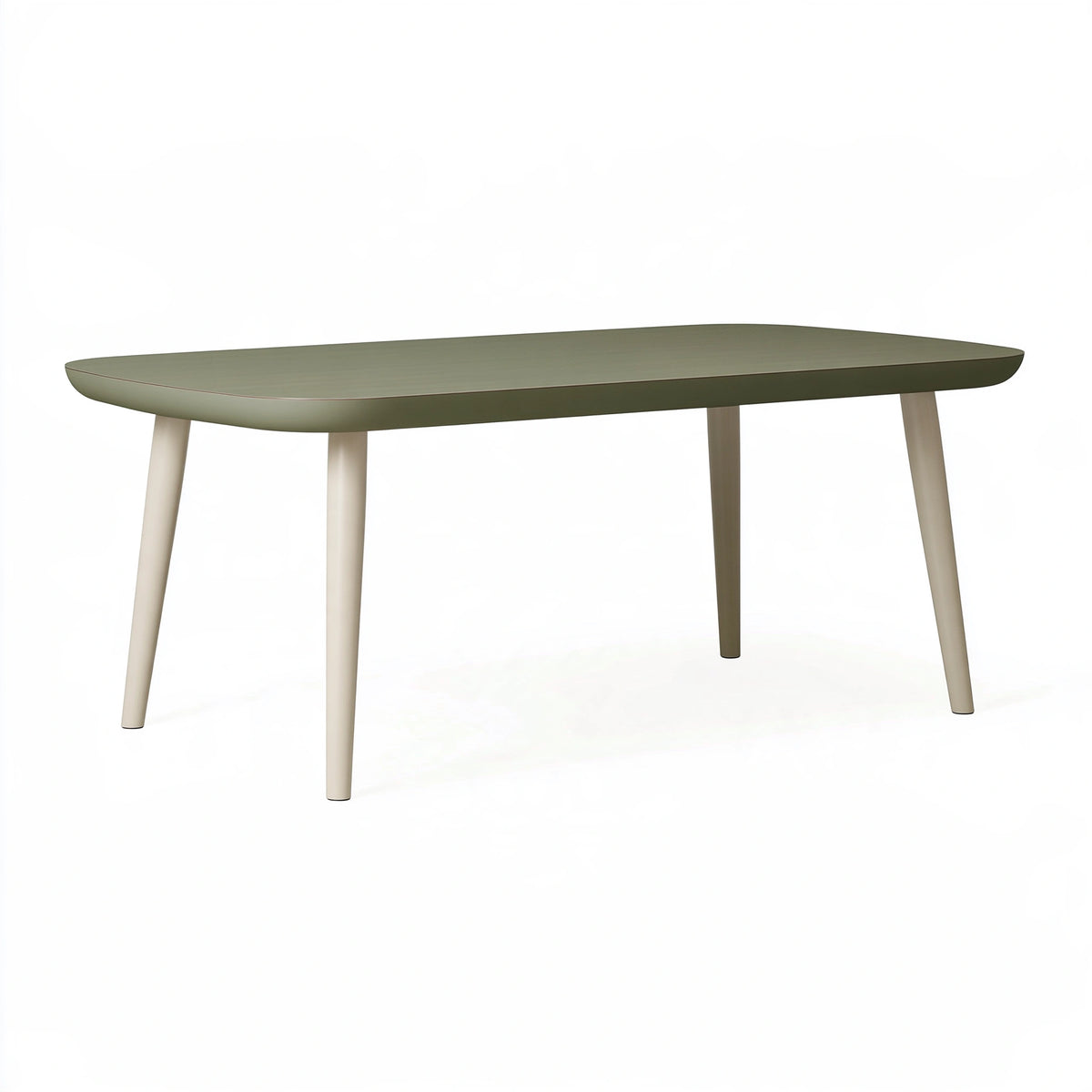 Table de salle à manger 180 x 90 x 75 cm en bois vert sauge style contemporain