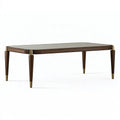 Table à manger 180 x 90 x 75 cm bois brun verre fumé style contemporain