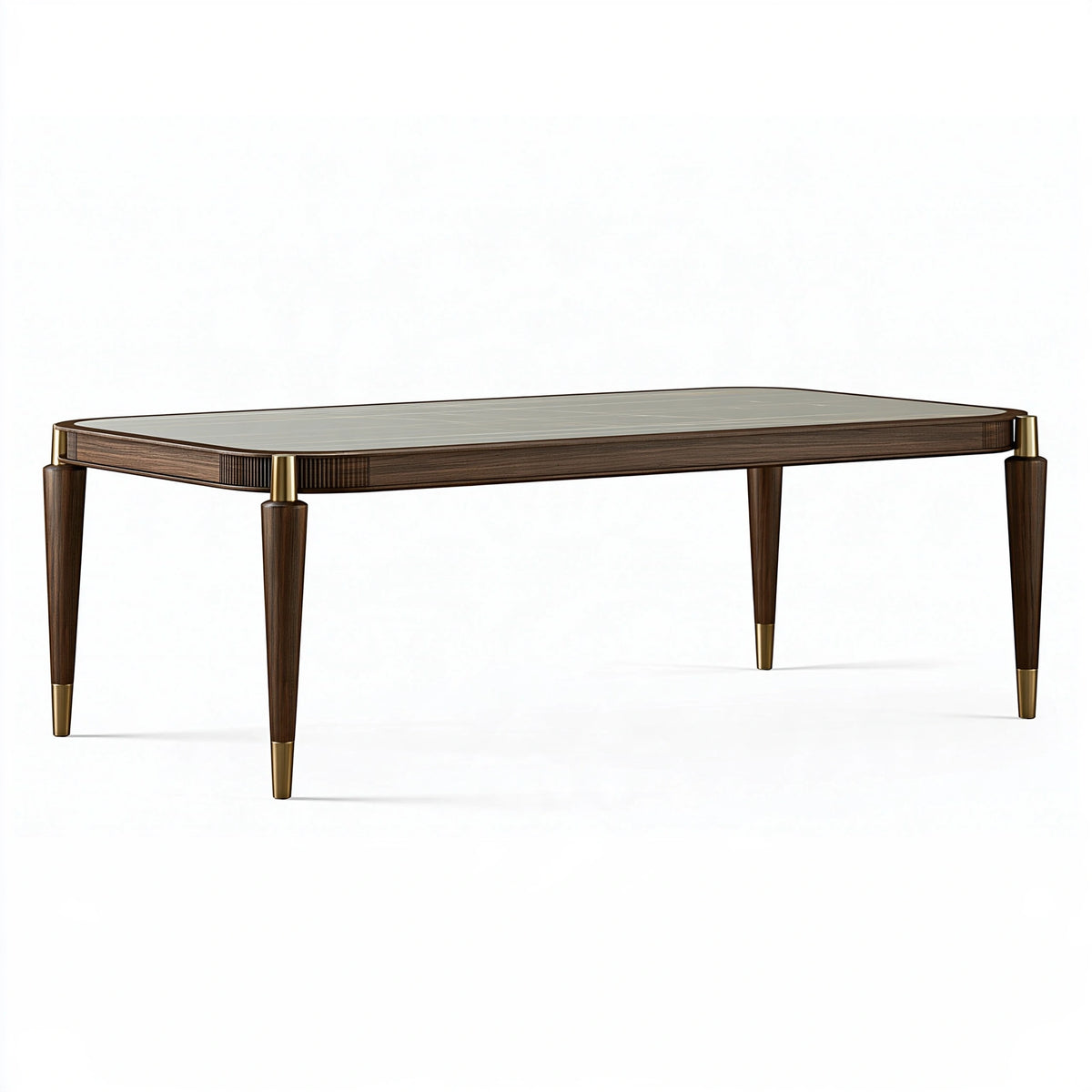 Table à manger 180 x 90 x 75 cm bois brun verre fumé style contemporain