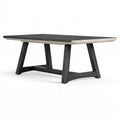 Table à manger 200 x 100 cm en bois noir et beige style contemporain