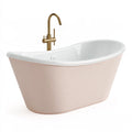 Baignoire îlot 170 x 75 cm en acrylique blanc rose pâle style contemporain