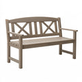 Banc de jardin 122 x 61 x 91 cm en bois taupe à lattes style croisé