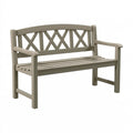 Banc de jardin 120 cm en métal taupe à lattes style classique 2 places
