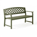 Banc de jardin 122 x 61 x 88 cm en plastique vert - dossier treillis et accoudoirs
