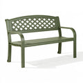 Banc de jardin 120 x 60 x 85 cm en résine vert foncé style treillis