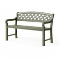 Banc de jardin 120 x 60 x 85 cm en métal vert olive à dossier ajouré